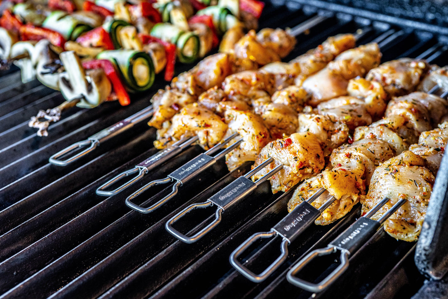 Doble Grillspyd i Rustfritt Stål, 4-pack