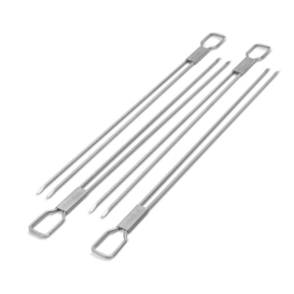 Doble Grillspyd i Rustfritt Stål, 4-pack