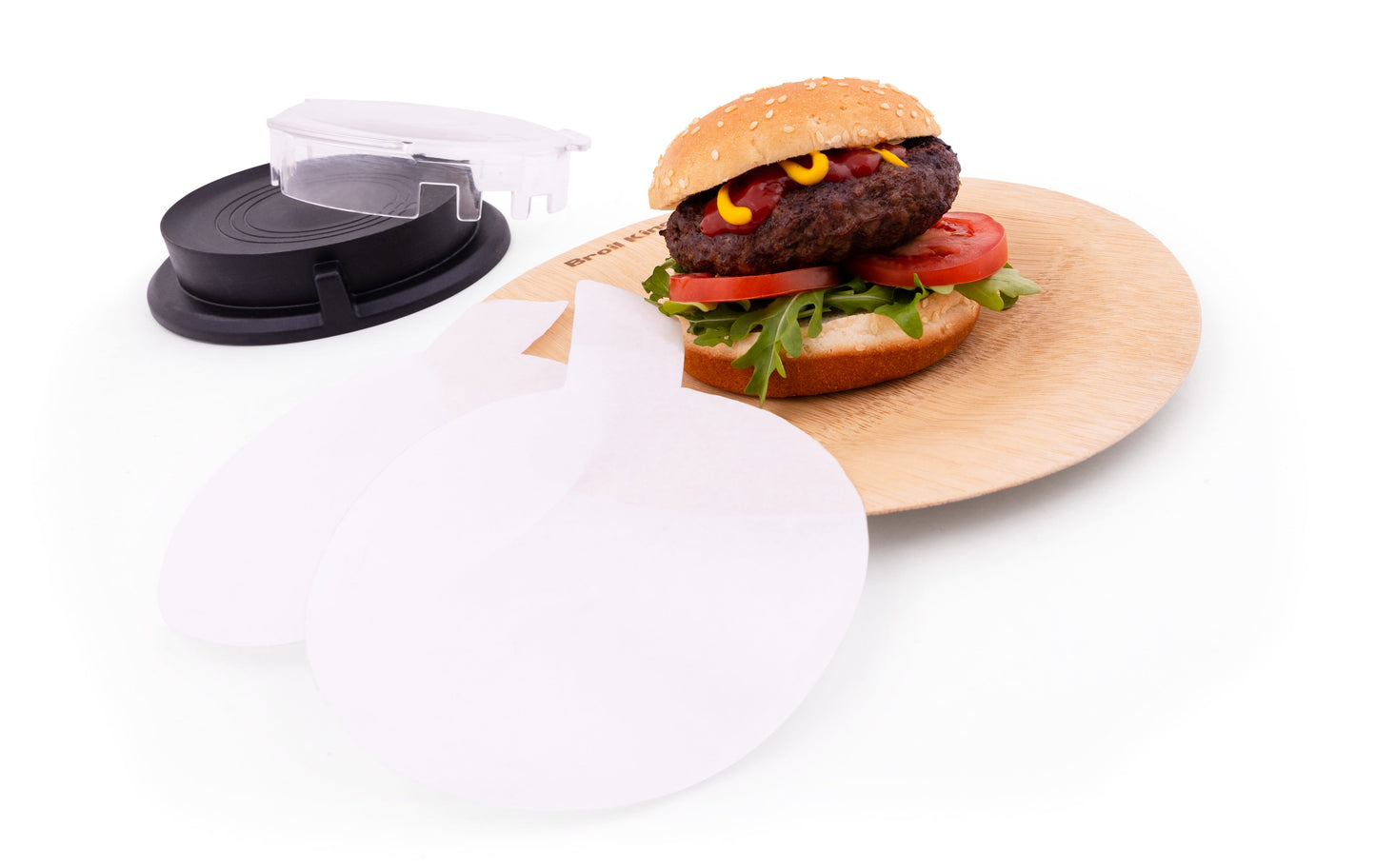 Hamburgerpapir til burgerpresse